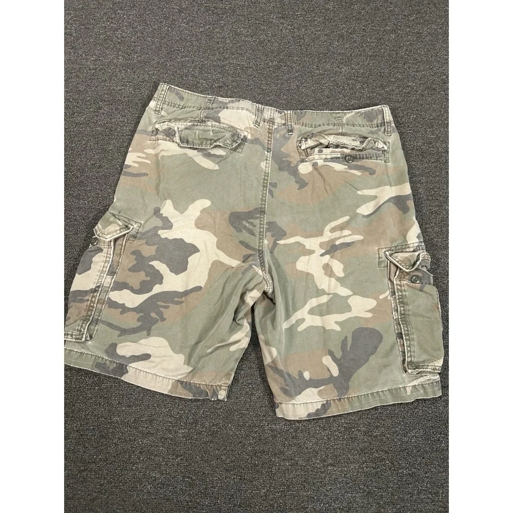 Old Navy Camo Cargo Shorts Mens 30 Camouflage Lived-In Straight Built-In Flex